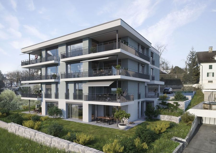 Grosse, moderne Gartenmaisonettewohnung mit Weitsicht