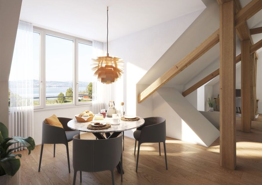 Loftartige Dachwohnung mit Stadtgarten