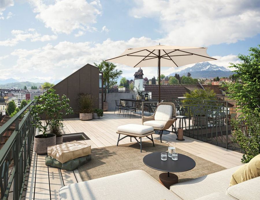 Stadt-Penthouse mit privater Dachterrasse